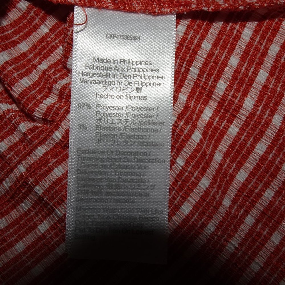 Madewell Omaha Tiered Top Women's Size S Orange Gingham Square Neck - Picture 9 of 9